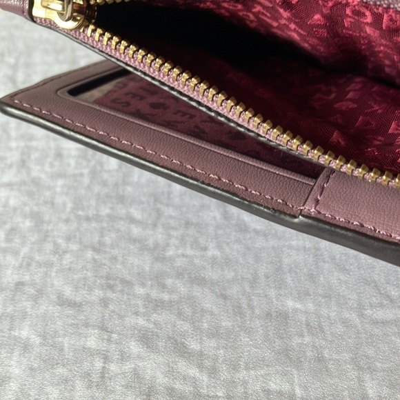 Kate Spade: Plum Purple Leather Bifold Card Wallet- Snap Closure - Picture 11 of 16